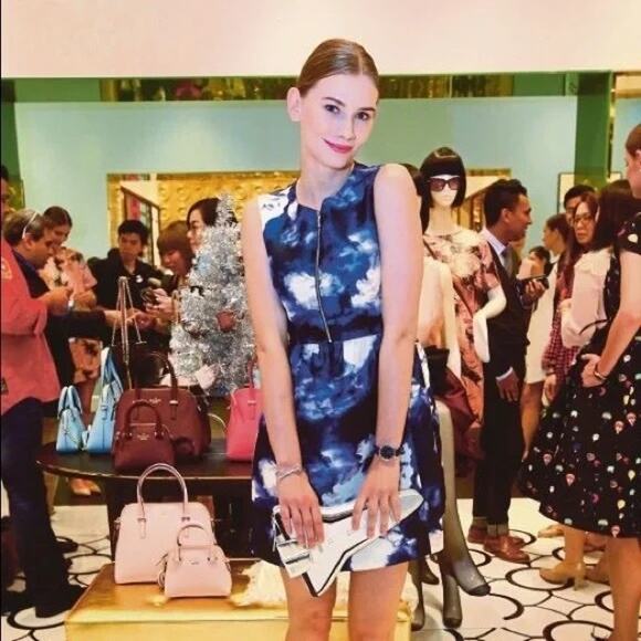 Kate Spade Joss Cloud Print Zip Front Dress Size 0 - Picture 4 of 14